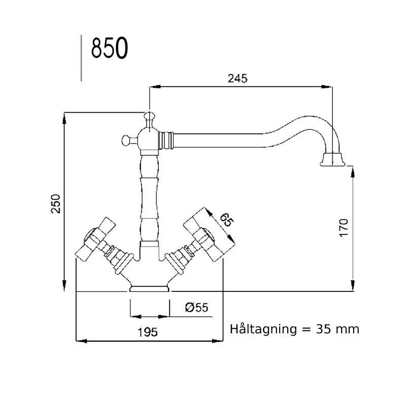 Köksblandare Princeton krom