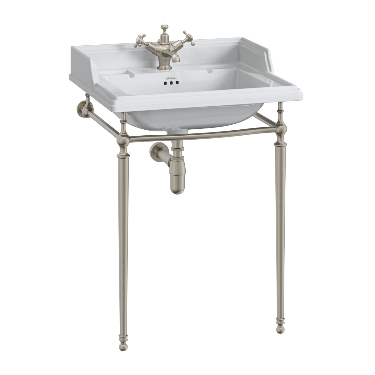 Burlington Classic handfat 65 cm med ställning i matt nickel