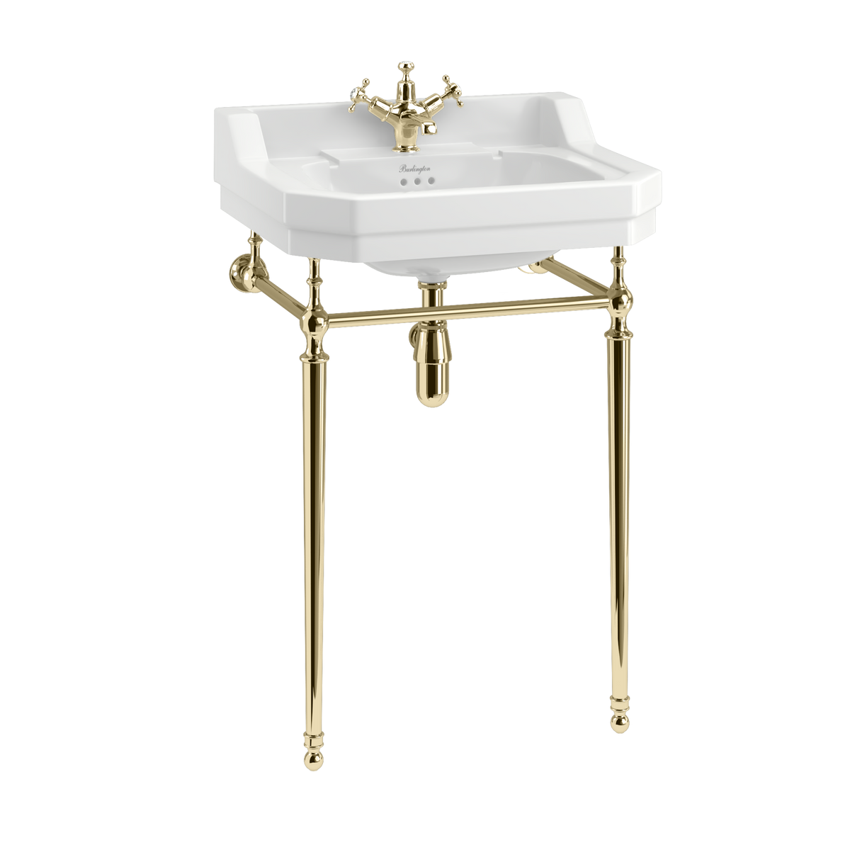 Burlington Edwardian tvättställ 56 cm med ställning i gold