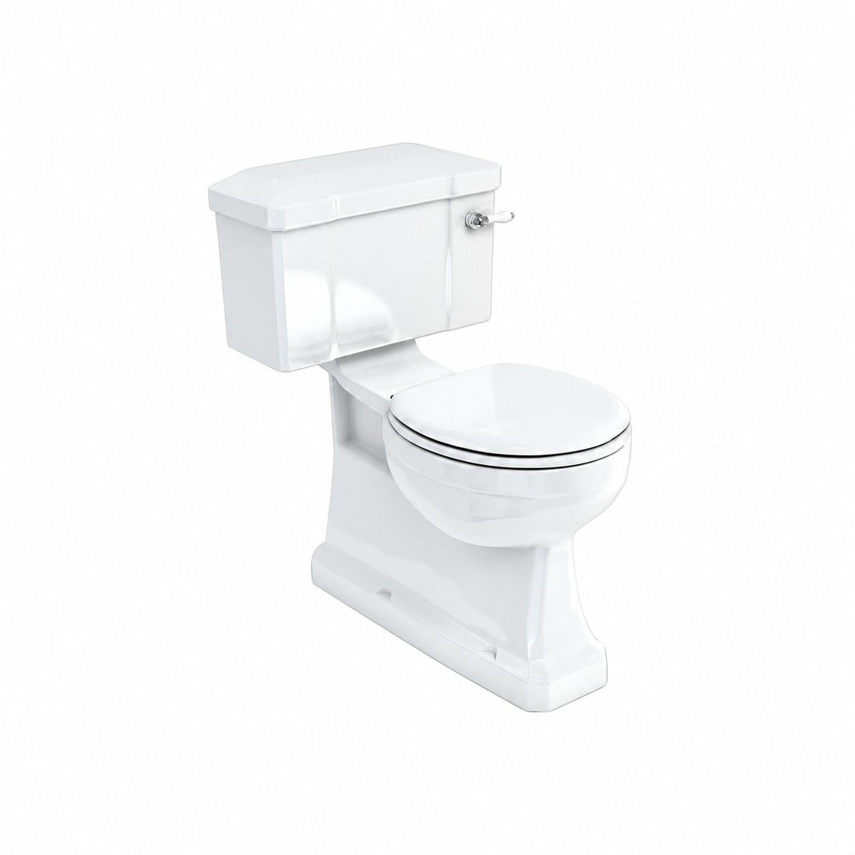 Burlington Standard toalett med S-lås, bred C1-cistern och guldfärgade detaljer