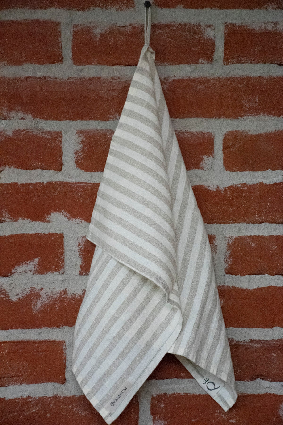 Kökshandduk Beddinge natur/vit 40x65 cm