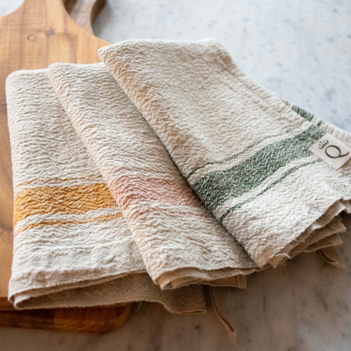 Kökshandduk Hörte natur/ockra 40x65 cm