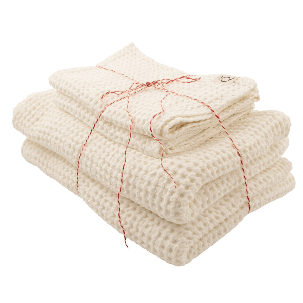 Paket med badlakan och handduk Sandhammaren naturvit