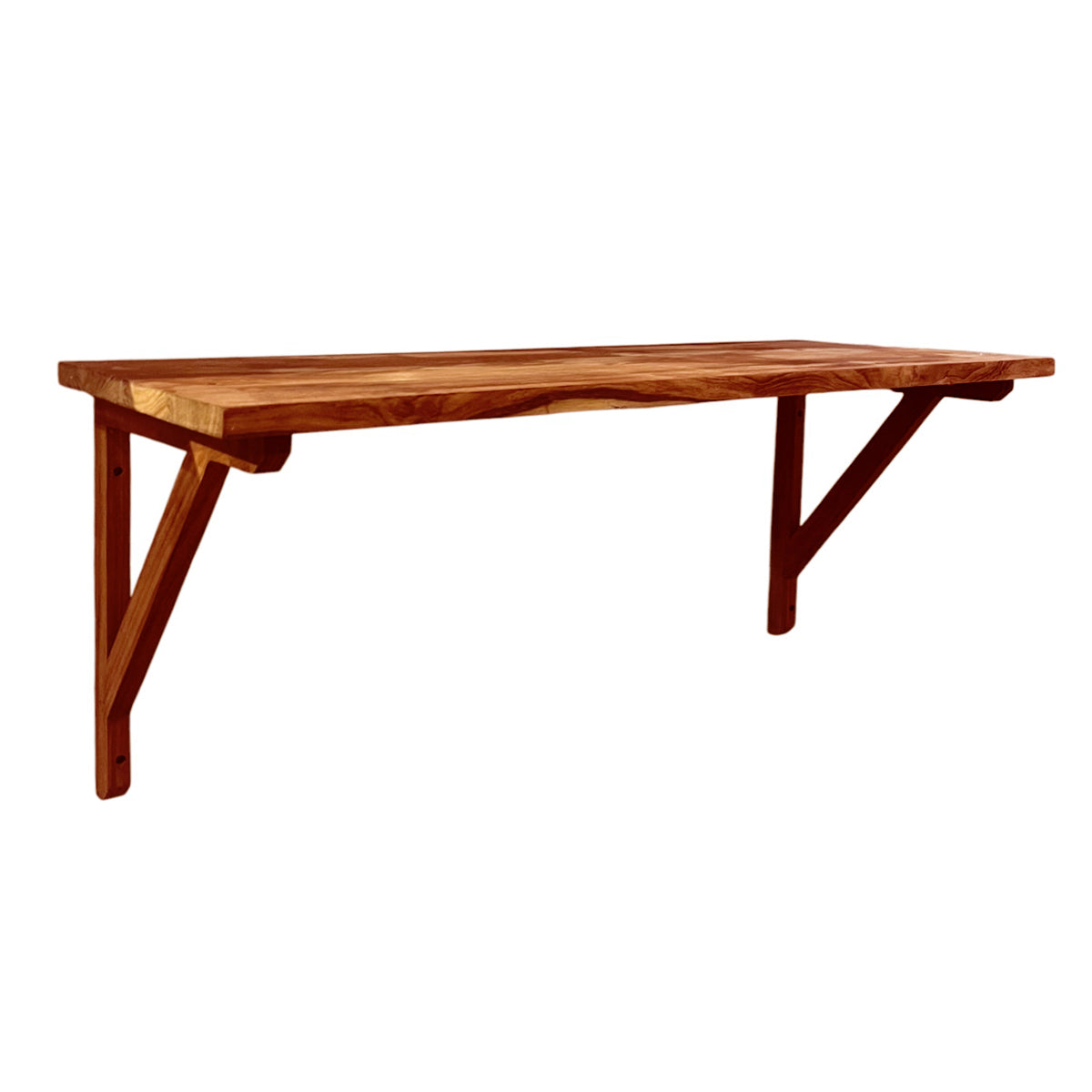 Hylla i teak 2 konsoler + hyllplan 120 x 33 cm
