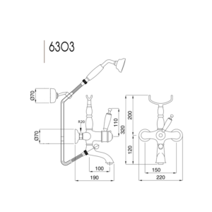 Wannenbatterie mit Thermostat Oxford