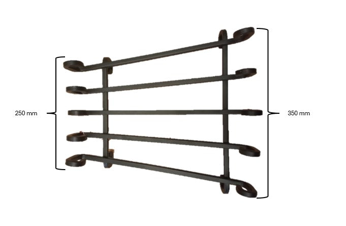 Handgeschmiedeter Holzrost für Kamin