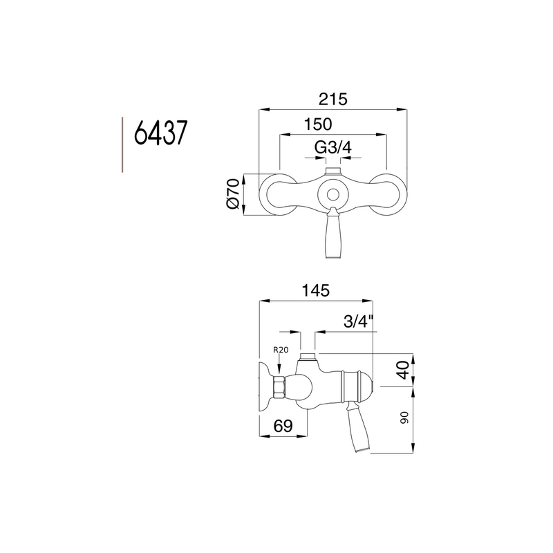 Mischbatterie Denver im Chrom-Design mit Thermostat