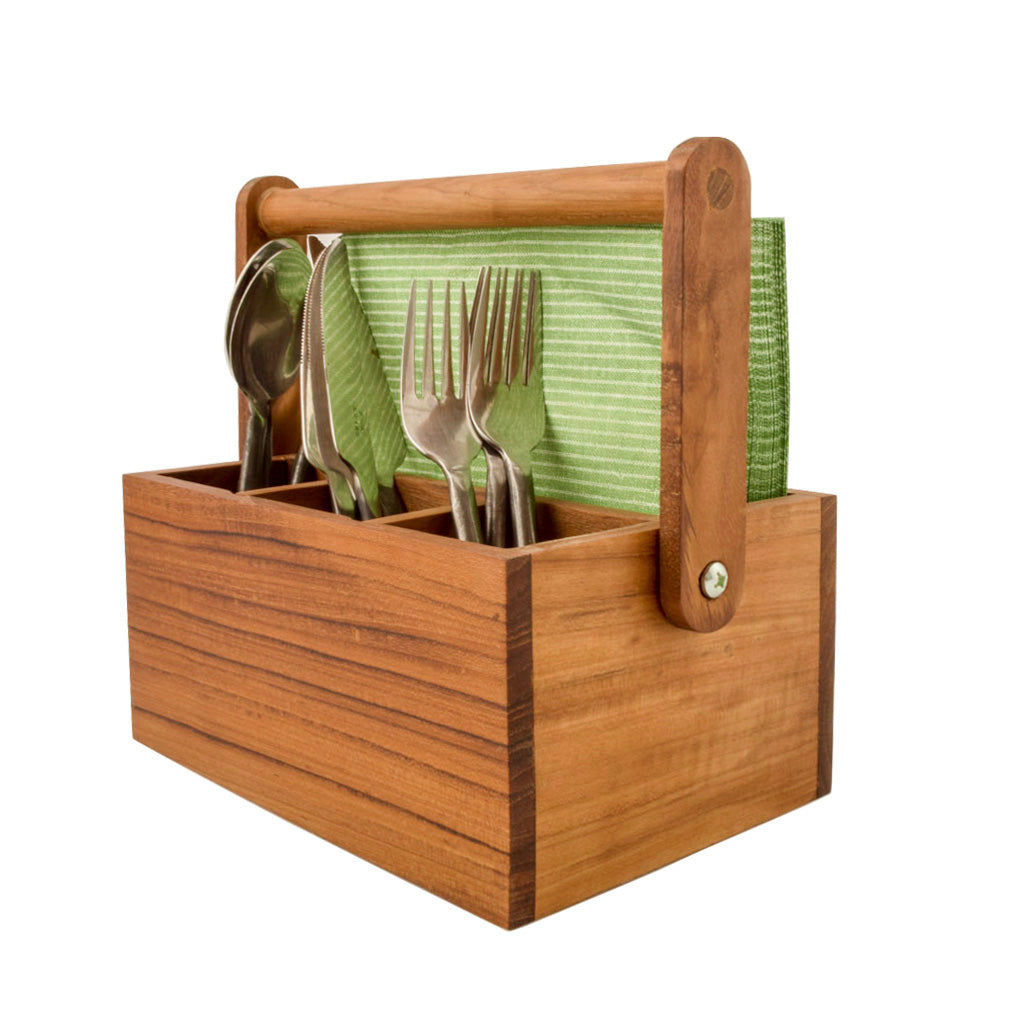 Besteckhalter aus teakholz