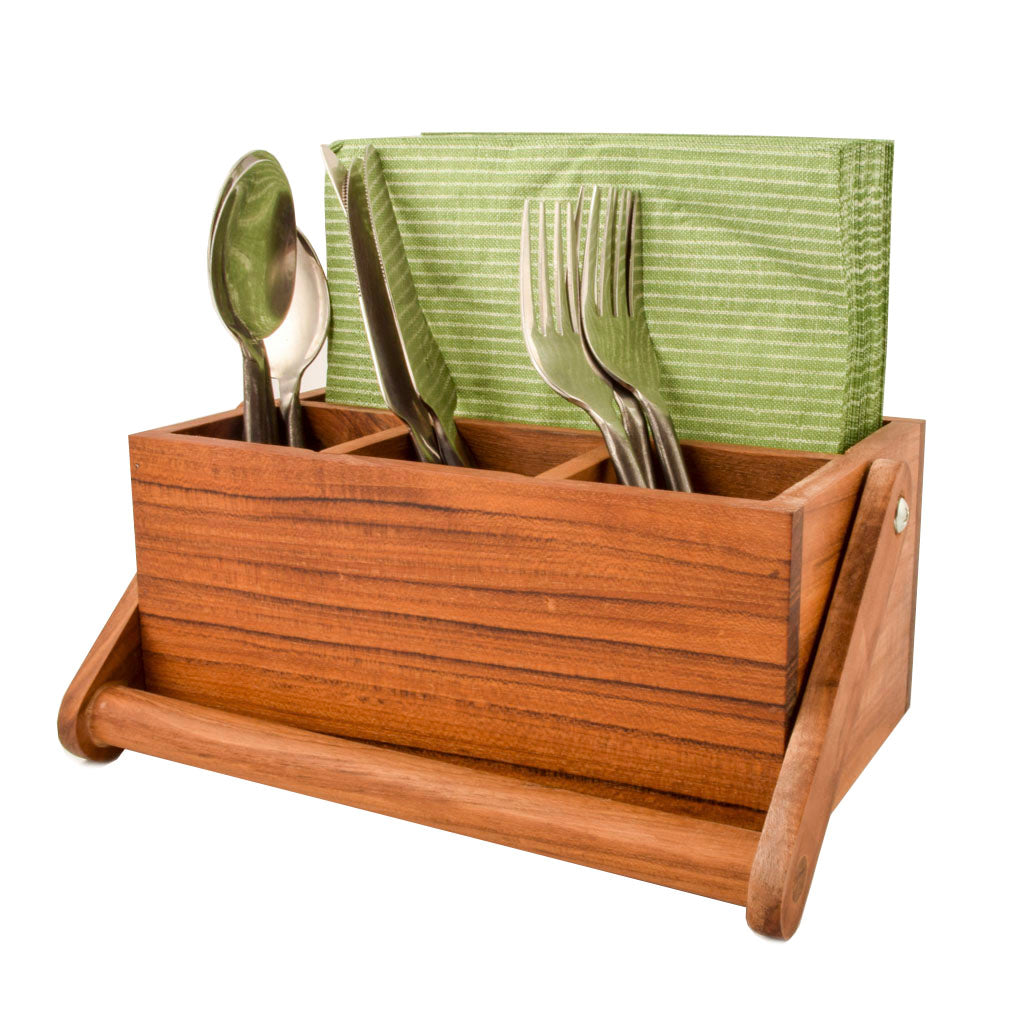 Besteckhalter aus teakholz