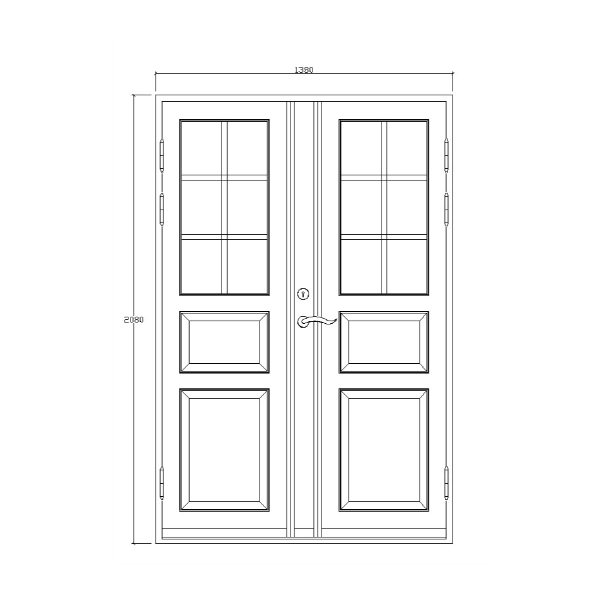 Kivik pardörr vit 1380x2080 mm