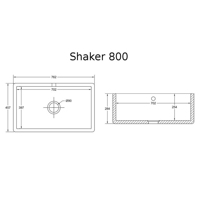 Shaws Classic Shaker Porzellanbecken 760