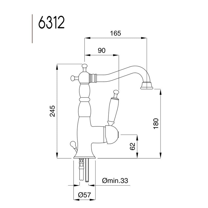 Oxford Waschtischarmatur Messing